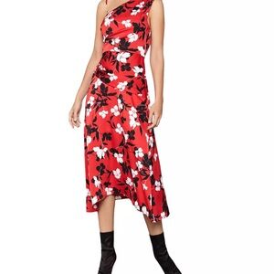 BCBGMAXAZRIA
Asymmetric Floral Satin Dress
